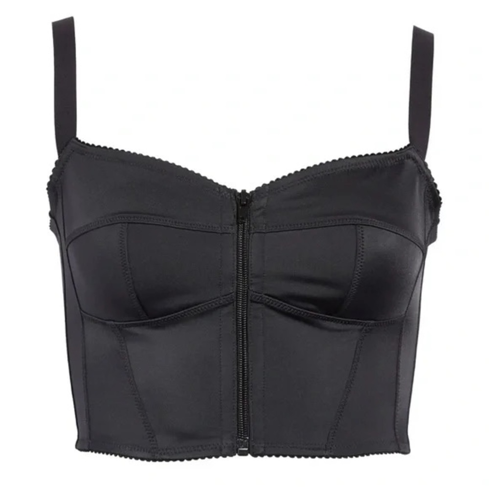 Skims Glam Bustier Top Medium onyx black